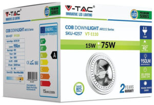 Λαμπτήρας LED AR111 sharp chip 12V 15W 40° Θερμό Λευκό 4257