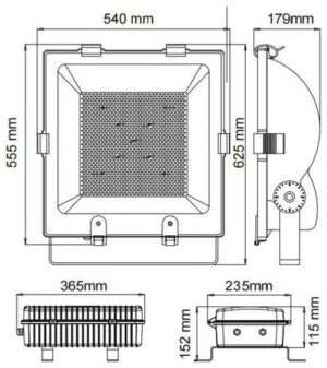 LED V-TAC Προβολέας 600 W 220 V SMD 48000lm Black