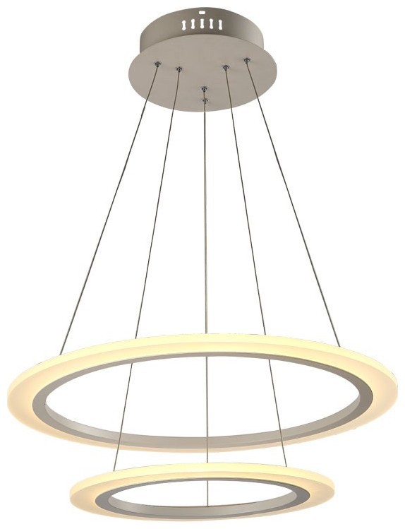 Soft Light V-TAC Κυκλικός Πολυέλαιος με δυο λεπτούς δακτύλιους 60W Φ60 Θερμό Λευκό
