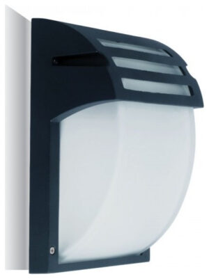 V-TAC Επιτοίχια Απλίκα Βεράντας Κήπου Γυαλί Λευκό Ματ με ντουι Ε27  Μαύρο Ματ IP44  7076