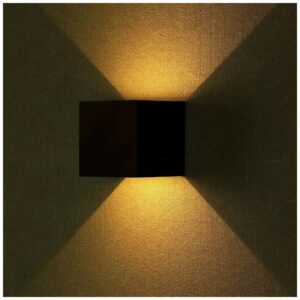 Φωτιστικό Τοίχου Απλίκα V-TAC 6W Αλουμίνιο Μαύρο Τετράγωνο IP65 Θερμό Λευκό 7078