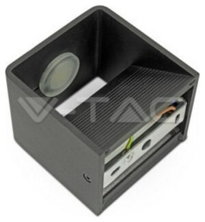 Φωτιστικό Τοίχου Απλίκα V-TAC 5W Αλουμίνιο Μαύρο Τετράγωνο IP20 Bridglux Chip Θερμό Λευκό 7084