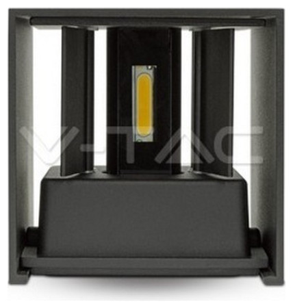 Φωτιστικό Τοίχου Απλίκα V-TAC 6W Αλουμίνιο Μαύρο Τετράγωνο IP65 Φως Ημέρας 7087