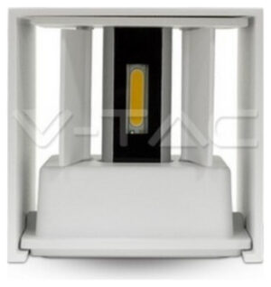 Φωτιστικό Τοίχου Απλίκα V-TAC 6W Αλουμίνιο Λευκό Τετράγωνο IP65 Φως Ημέρας 7088