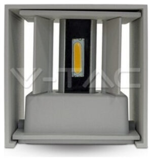 Φωτιστικό Τοίχου Απλίκα V-TAC 6W Αλουμίνιο Γκρι Τετράγωνο IP65 Φως Ημέρας 7089