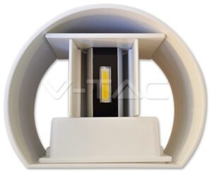 Φωτιστικό Τοίχου Απλίκα V-TAC 6W Αλουμίνιο Λευκό Στρογγυλό IP65 Φως Ημέρας 7091