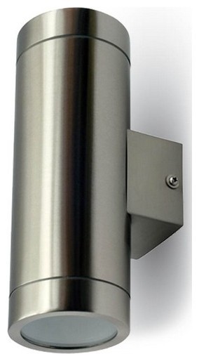 Φωτιστικό Τοίχου Σποτ Διπλό V-TAC Πάνω- Κάτω Ανοξείδωτο με Ντουί 2χGU10 220V 7507