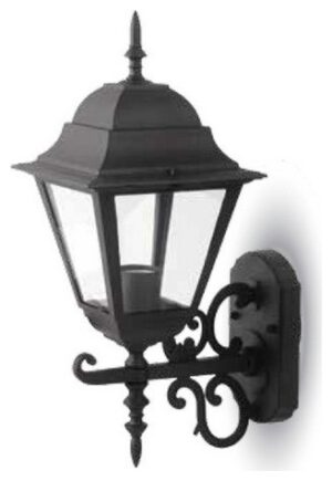 V-TAC Επιτοίχια Απλίκα Φαναράκι μεγάλο Μαύρο Ματ με ντουί Ε27 IP44 7521