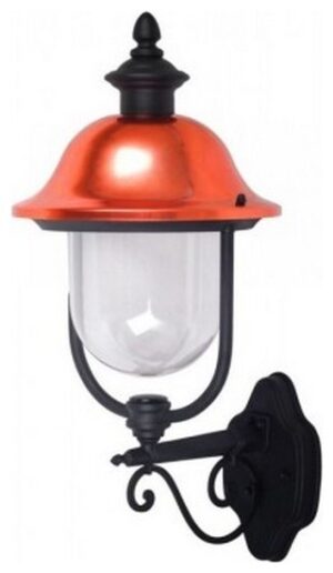 V-TAC Επιτοίχια Απλίκα Φαναράκι προς τα πάνω Μαύρο Ματ με κάλυμμα  διάφανο PC με ντουί Ε27 IP44 7532