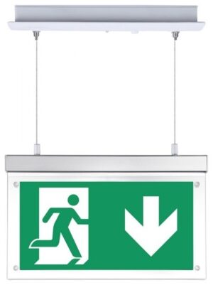 LED V-TAC Φωτιστικό Ασφαλείας - Πινακίδα Εξόδου Χωνευτό Κρεμαστό 2W με 16 Led (Φόρτιση σε 12 ώρες)