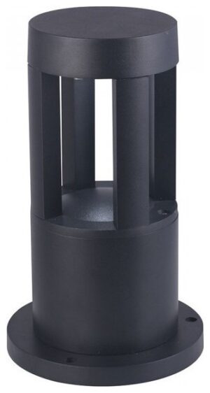 LED Φωτιστικό Δαπέδου Κολονάκι Αλουμινίου 25cm 10W Σώμα Μαύρο Θερμό Λευκό 8322