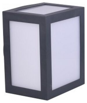 Φωτιστικό Τοίχου Απλίκα Φαναράκι Κύβος V-TAC 12W Αδιάβροχο IP65 Σώμα Γκρι Θερμό Λευκό 8337