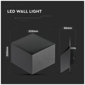 Φωτιστικό Τοίχου Απλίκα V-TAC 3W Μαύρο Τετράγωνο IP20 Bridglux Chip Φως Ημέρας 4000Κ 8347