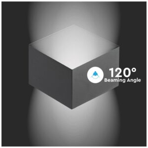 Φωτιστικό Τοίχου Απλίκα V-TAC 3W Μαύρο Τετράγωνο IP20 Bridglux Chip Φως Ημέρας 4000Κ 8347