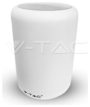 V-TAC Επιτραπέζιο φωτιστικό  LED 5W με Ρύθμιση Φωτισμού 3000Κ + RGB και Ηχείο Bluetooth Χρώμα Λευκό