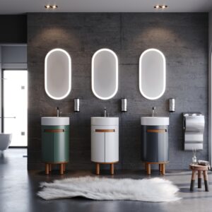 Κάθρεφτης LED MASAL Οβάλ 42cm με περιμετρικό φωτισμό χρ.GREEN 3MMASL042GRM