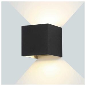 Φωτιστικό Τοίχου Απλίκα V-TAC 6W Αλουμίνιο Μαύρο Τετράγωνο IP65 Θερμό Λευκό 7078