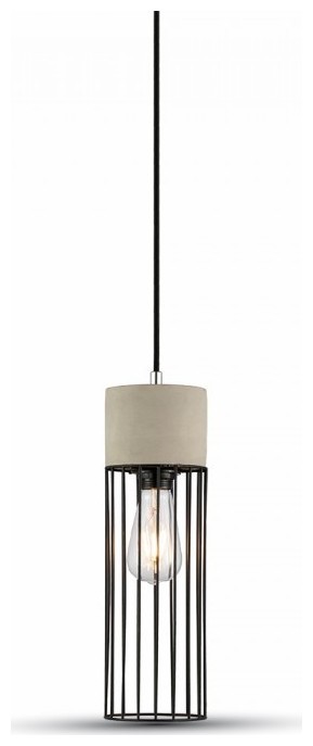 Κρεμαστό Φωτιστικό V-TAC Τσιμέντο και Μεταλλικό Πλεγμα με ντουί Ε27 Φ120mm 3847