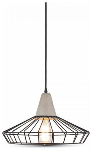 Κρεμαστό Φωτιστικό V-TAC Τσιμέντο και Μεταλλικό Πλεγμα με ντουί Ε27 Φ330mm 3849