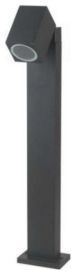 Φωτιστικό Τοίχου- Δαπέδου με Κολωνάκι Σποτ Μονό V-TAC  Αλουμινίου Μαύρο Κύβος Ρυθμιζόμενη κλίση με Ντουί GU10 220V 7554