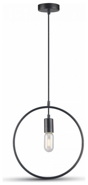 Κρεμαστό Φωτιστικό Μεταλλικό V-TAC Κύκλος Μαύρο Ματ με ντουί Ε27 3836