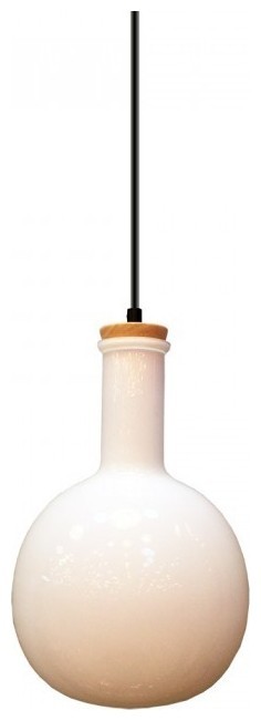 Κρεμαστό Φωτιστικό V-TAC Γυαλί Σχήμα Μπουκάλι Σφαίρα και Ξύλινη Βάση  με ντουί Ε27 3759