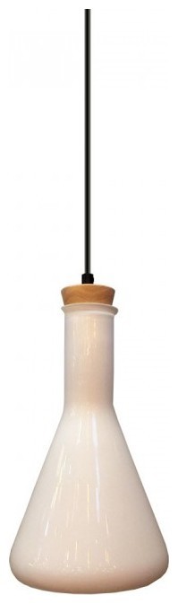 Κρεμαστό Φωτιστικό V-TAC Γυαλί Σχήμα Μπουκάλι Κώνος και Ξύλινη Βάση  με ντουί Ε27 3758