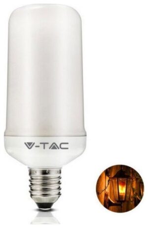 LED Λάμπα V-TAC E27 4W Με Εφέ Φλόγας Θερμό 1800K