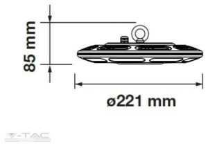 LED V-TAC High Bay Οροφής UFO 50W A+ Mean Well Ψυχρό Λευκό 120° 5 Χρόνια Εγγύηση
