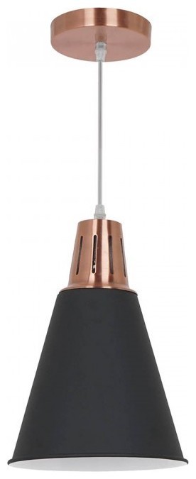 Κρεμαστό Φωτιστικό V-TAC Μεταλλικό Μαύρο με Φινίρισμα Αμμου και ντουί Ε27 Φ220mm 3700