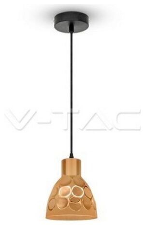 Κρεμαστό Φωτιστικό V-TAC Χαλκός Rose Gold με ντουί Ε27 Φ150 3713