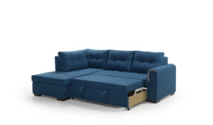 Γωνιακός καναπές κρεβάτι Vanty με αποθηκευτικό χώρο, μαύρο 252x178x90cm Αριστερή γωνία – MAT-TED-2114