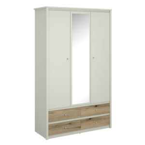 Ντουλάπα Τρίφυλλη με καθρέφτη Karin Cashmere-Evoke Oak 127x50.5x210.5cm