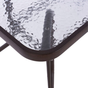 Τραπέζι Venus Καφέ με Γυάλινη επιφάνεια 110x60x71cm