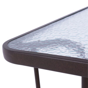 Τραπέζι Venus Καφέ με Γυάλινη επιφάνεια 110x60x71cm