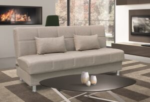 FELINA LIGHT BROWN ΥΦΑΣΜΑ 3ΘΕΣΙΟΣ ΚΑΝΑΠΕΣ/ΚΡΕΒΑΤΙ ΜΕ ΑΠΟΘ.ΧΩΡΟ 182X90X80εκ.