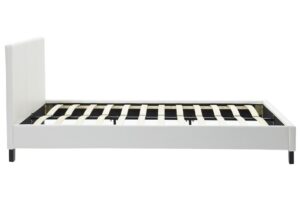 Κρεβάτι Nevil pakoworld 150x200 PU χρώμα λευκό ματ