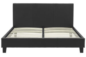 Κρεβάτι Nevil pakoworld 150x200 PU χρώμα μαύρο ματ