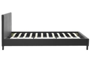 Κρεβάτι Nevil pakoworld 150x200 PU χρώμα μαύρο ματ