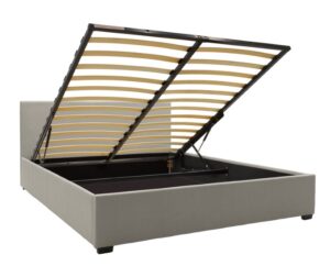 Κρεβάτι Norse pakoworld ύφασμα γκρι με αποθηκευτικό χώρο 160x200εκ