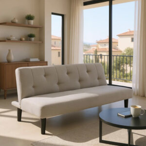 Καναπές-κρεβάτι Breathe pakoworld ύφασμα γκρι 167x77x73εκ