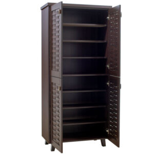 Παπουτσοθήκη-ντουλάπα MANTAM pakoworld 24 ζεύγων χρώμα καρυδί 78x40x170,5εκ