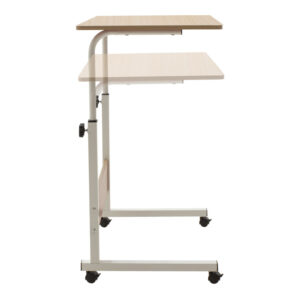 Γραφείο Piper pakoworld με αυξομείωση ύψους-MDF φυσικό-λευκό 60x40x69-90εκ