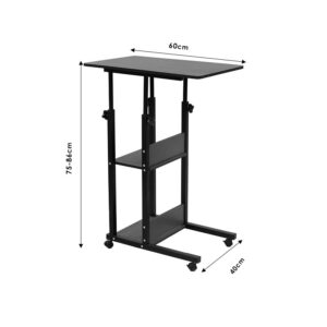 Βοηθητικό τραπέζι Babs pakoworld τροχήλατο λευκό-φυσικό 60x40x71-92εκ