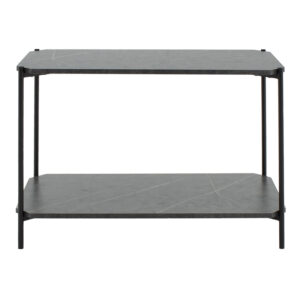 Βοηθητικό τραπέζι Mara MDF ανθρακί μαρμάρου-μαύρο 80x40x55cm
