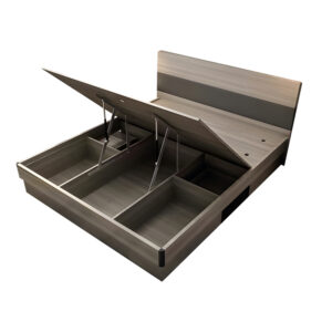 Κρεβάτι Daizy pakoworld μονό με αποθηκευτικό χώρο ανοιχτό καρυδί-γκρι 120x200εκ