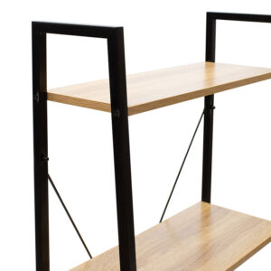 Βιβλιοθήκη- Ραφιέρα Ramon pakoworld φυσικό-μαύρο 60x23x145,5εκ