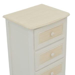 Κομοδίνο Joliene Inart mdf σε λευκή αντικέ-φυσική απόχρωση 40x34.5x82εκ