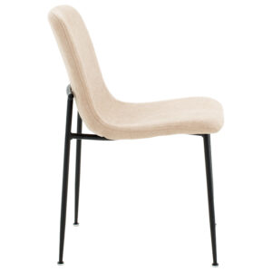 Καρέκλα Gratify pakoworld ύφασμα εκρού-πόδι μαύρο