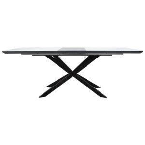 Τραπέζι επεκτεινόμενο Palan pakoworld sintered stone σε όψη μαρμάρου - μαύρο μέταλλο 160-200x80x77εκ